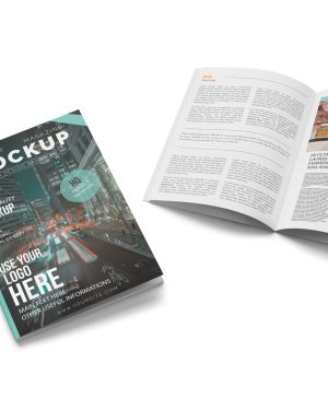 Mockup revista PSD - Fundo editável – vista frontal