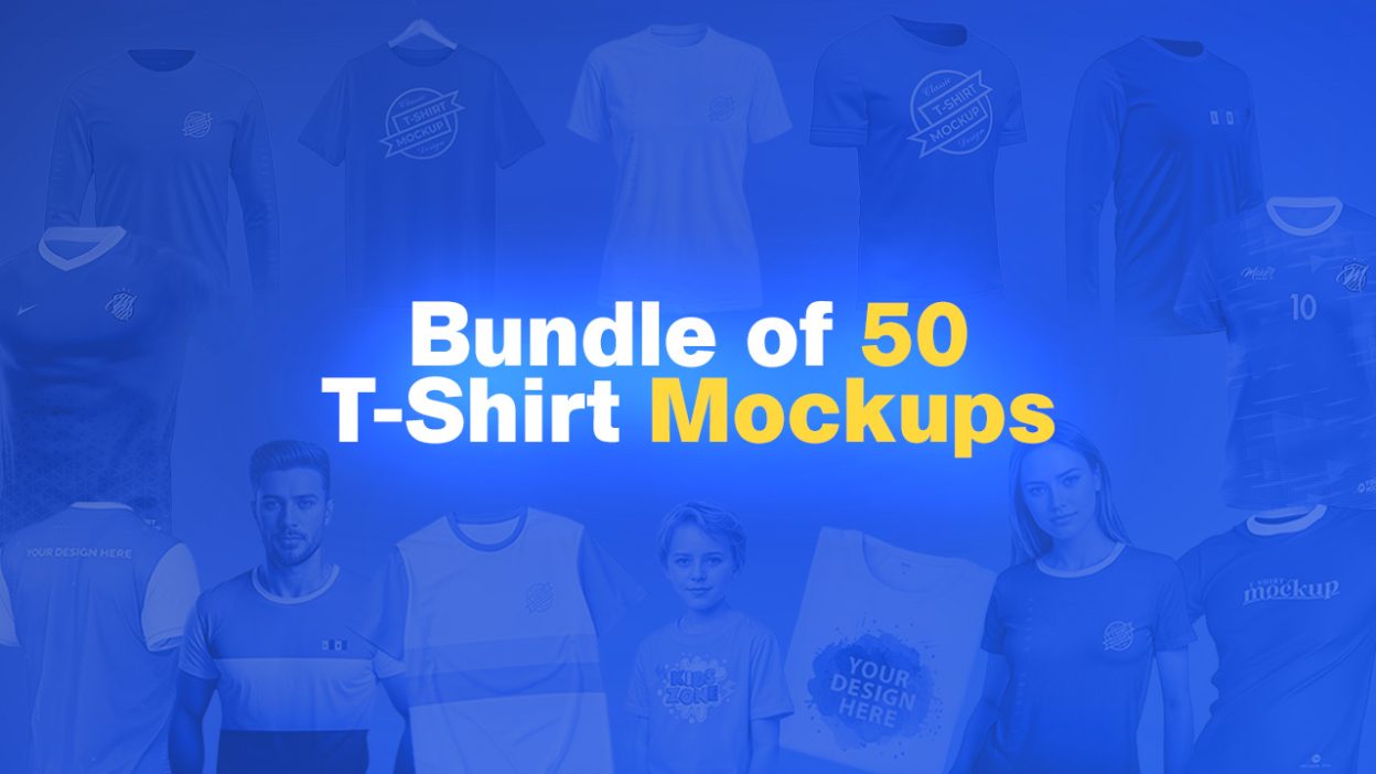 Bundle of 50 T-shirts Mockups